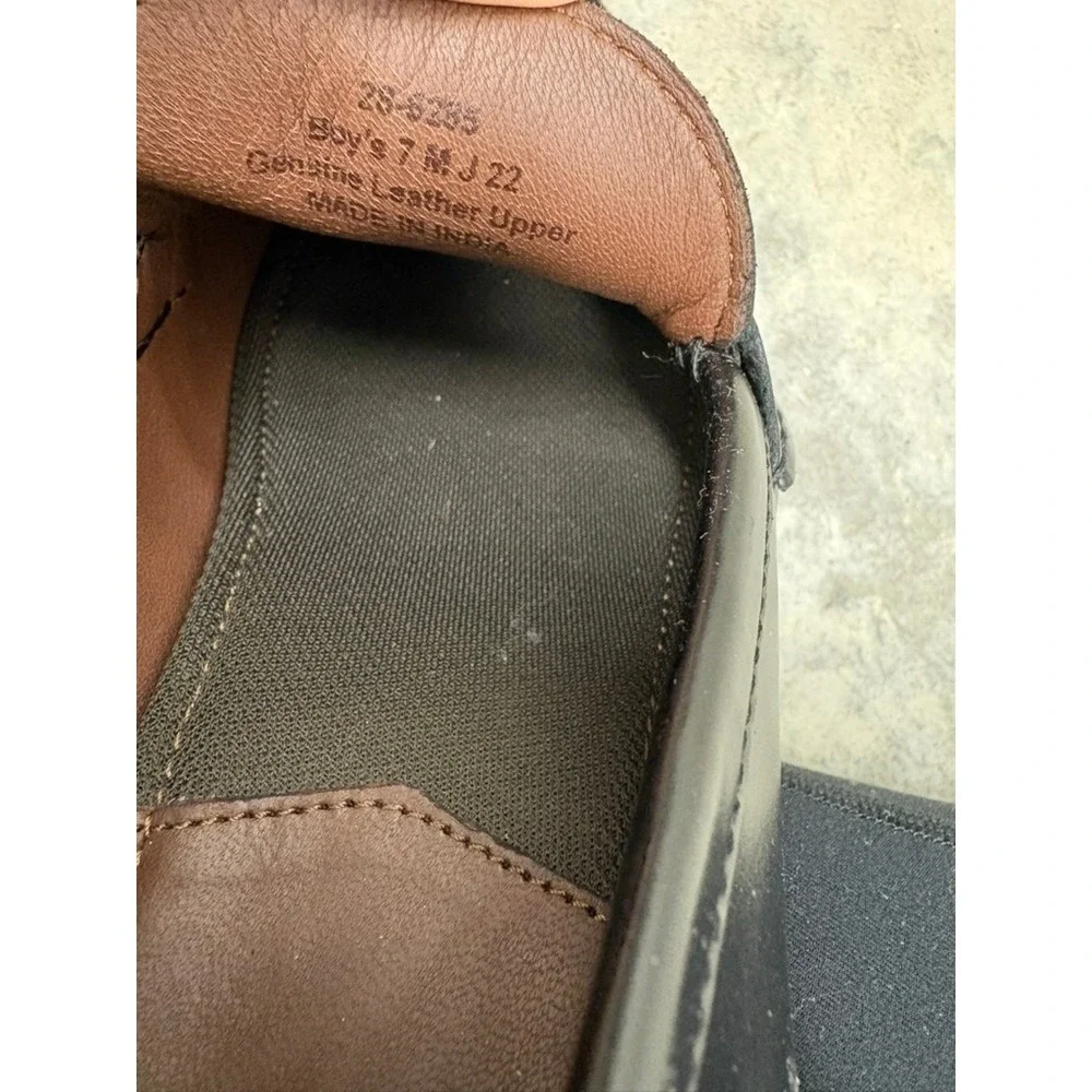 Johnston & Murphy Boys Black Leather Penny Loafers Dress Shoes Size 7 M 25-6285